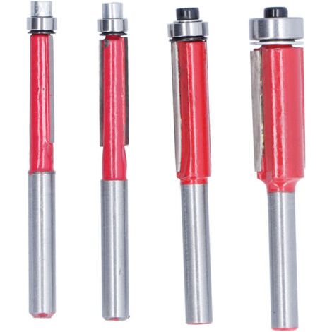 4 Pièces Fraise à Affleurer avec Roulement à Billes, Diamètre de Coupe 1/4in 5/16in 3/8in 1/2in, Queue 1/4in (1/5)