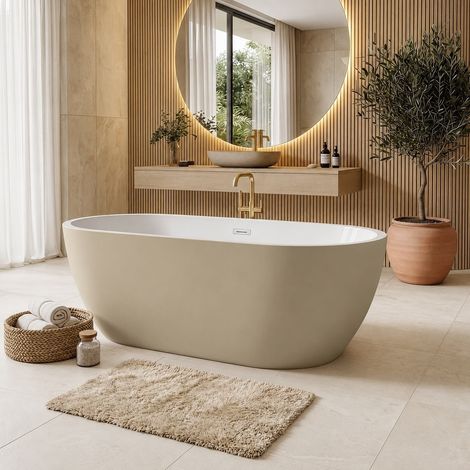 Badplaats Freistehende Badewanne Bahia 170 x 73 x 58 cm Cashmere (1/5)