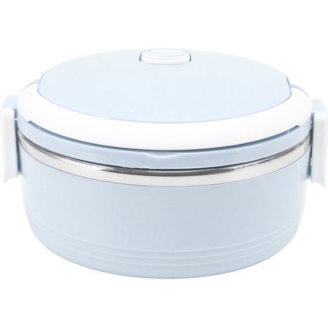 Boîte à lunch thermique en acier inoxydable, monocouche, portable, isolée, bento avec fermeture de sécurité pour enfants et adultes, bleu (1/5)