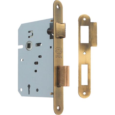 Serrure à mortaise Entrée 60/68 mm Serrure pour portes en bois Avec Gorja Key sur Square Edge Clé vierge Cuir en laiton (1/4)