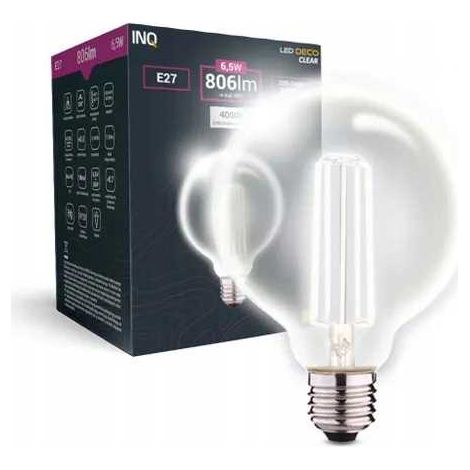 Lampadina LED a filamento G125 a globo E27 6,5W 4000K (1/3)