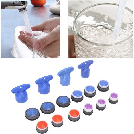 Juego de 16 rociadores para grifo con llave incluida – juego de insertos para cocina y baño – ABS – 12 rociadores + 4 llaves (1/5)