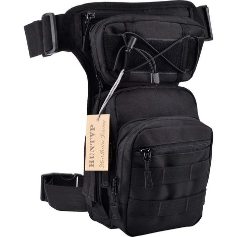 Taktische Beintasche MOLLE Hüfttasche wasserabweisend für Herren Outdoor Sport Motorrad Wandern (1/5)