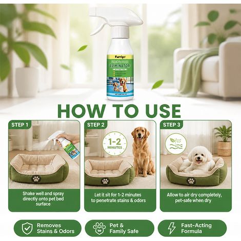 Pet stain remover for cats and dogs: breaks down urine stains at the source, eliminates odor, and penetrates to remove dirt -- Pet stain cleaner -- BIEMMEDUE (1/4)