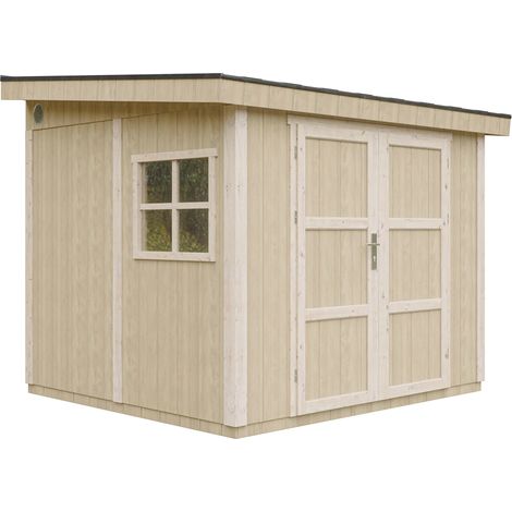 Abri de Jardin Qualité Premium 5,9 m² - H231x248x294 cm - Avec plancher e paroi latérale - Timbela M938 (1/5)