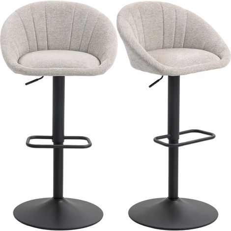 Ensemble de 2 tabourets de bar pivotants avec accoudoirs et dossier pour la cuisine (1/5)