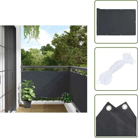 Écran d'intimité de balcon anthracite 400x75 cm PVC - Écran D'intimité Balcon - Brise Vue Balcon - Cloture Balcon - Protection Solaire Balcon - Décoration Balcon (1/5)