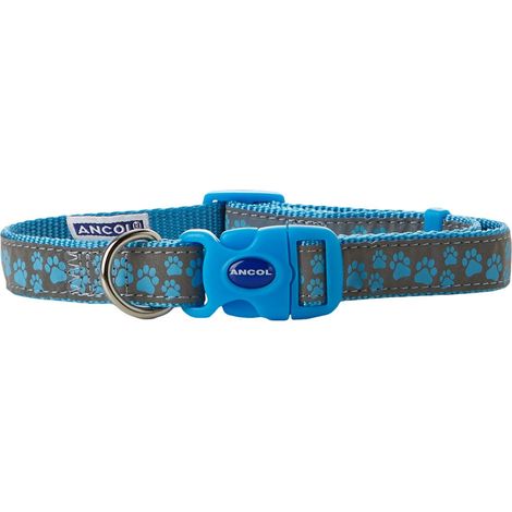 Ancol Collar Reflective Paw Blue - 30-50 - 583995 (1/5)