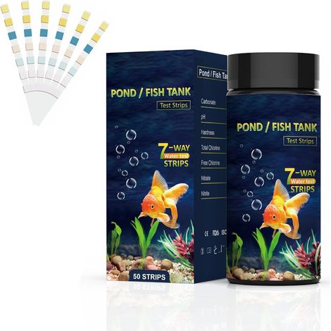 100 Pièces Test Dureté de l'eau, Test Eau Aquarium, 7 en 1 Testeur pour Eau de Piscine et Spa, Test pour Tester Chlore Libre, Chlore Total, Dureté Totale, pH, Nitrate, Nitrite, Carbonatée (1/5)