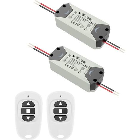 Smart Wireless RF Contrôleur de moteur Commutateur de relais Module DC 12V Moteur Télécommande Commutateur 5V-24V pour Rideau électrique/porte roulante/Pompe Commande Moteur Avant/Arrière 2 Pack (1/5)