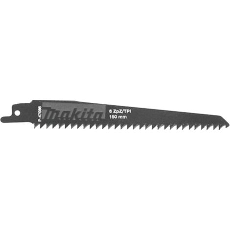 MAKITA Lame Recipro CV 150mm 6Z (P-47086) Accessoires d'origine du système MAKITA : Lame Recipro CV 150/6Z avec la référence : P-47086 et le code EAN : 088381977517 - convient pour JR3030T (1/2)