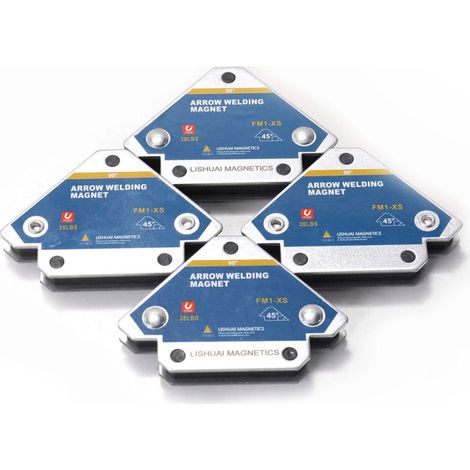 Lot de 4 fixateurs de soudage magnétiques multi-angles 45° 90° 135°, positionneurs de soudage magnétiques en ferrite (1/4)