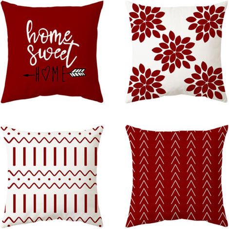 Sollbry Lot de 4 housses d'oreiller, housse de coussin moderne pour canapé, taie d'oreiller en tissu pour canapé, lit, voiture, 45 x 45 cm (1/4)