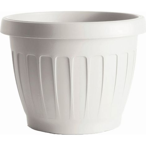 1PZ VASO TONDO TERRA Col. Bianco Ø cm. 40x30 h (1/2)