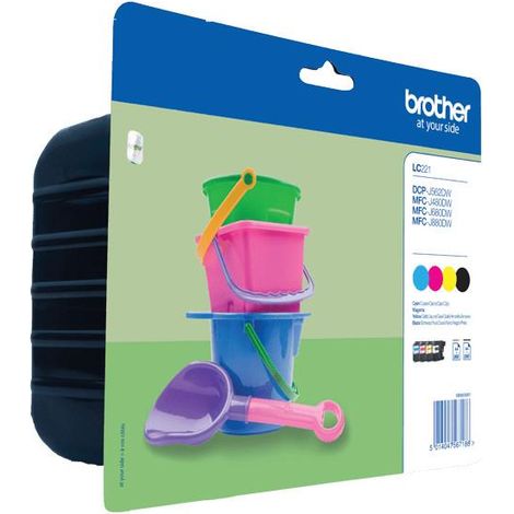 Brother LC-221 cartuccia d'inchiostro 4 pz Originale Resa standard Nero, Ciano, Magenta, Giallo (1/2)