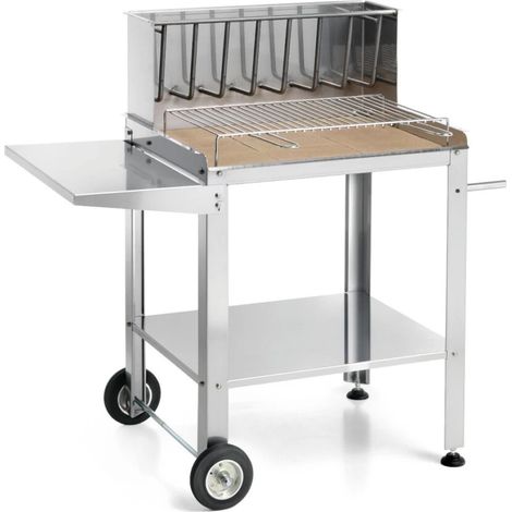 barbecue a legna/carbone ompagrill "best steel 56659/x" con griglia 60x35 cm (1/3)