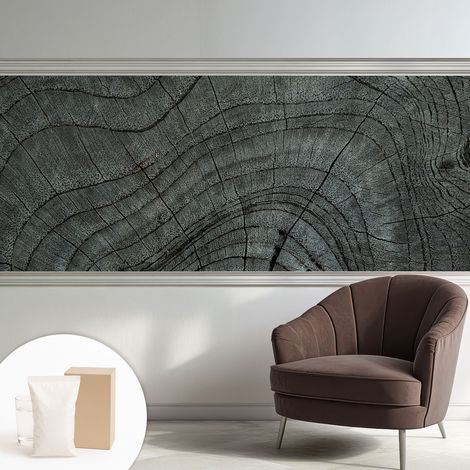 Tapete Vliestapete mit Kleber- abwaschbar - Raumgestaltung Schlafzimmer Wohnzimmer Tapete Maserungsmuster 250x104 cm (1/5)