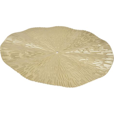 Décoration murale ronde, style élégant, en fer, 24,5 cm / 9,6 pouces, texture fine, doré, cercle irrégulier (1/5)