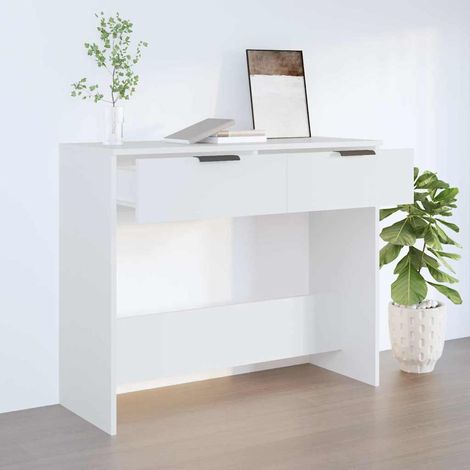 vidaXL Table console Blanc 90x36x75 cm Bois d'ingénierie (1/5)