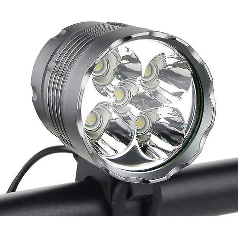 Éclairage vélo 6000 lumens, 5 LED étanche, avant avec batterie rechargeable - FY - (1/5)
