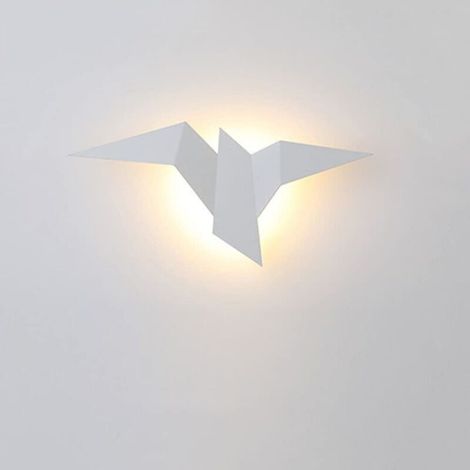 Creative Geometric Bird Shape 3000K 3W LED Modern Wall Sconce for Living Room, Bedroom, Hallway, Home Decor, Surface Mount Indoor Wall Light (White) (1/5)