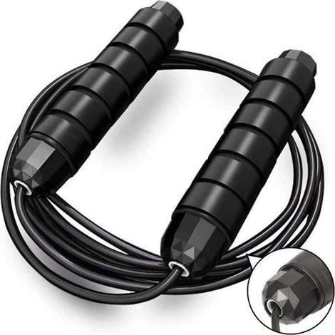 Corde À Sauter - Acier Inoxydable - Réglable 210-280 Cm - Pour Entraînement Cardio Et HIIT - 1 Pièce (1/3)