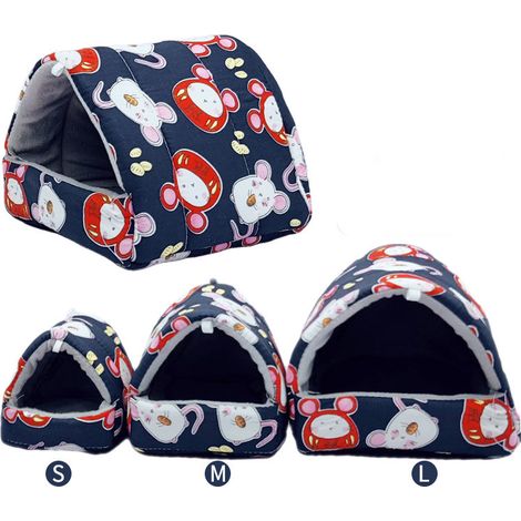 Rat Hamster Maison Lit Hiver Chaud Polaire Petit Animal Chinchilla Maison Accessoires - S (1/3)