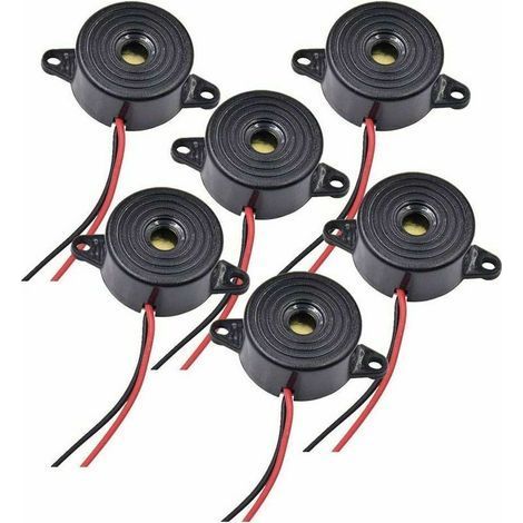 Buzzer électronique 12v Buzzer DC 3-24V Sirène 12v Buzzer 85dB Alarme électronique Buzzer Système D'alarme Buzzer pour Circuits Physiques, Son Continu, 6 Pièces, Longueur du Cable 120 mm (1/5)
