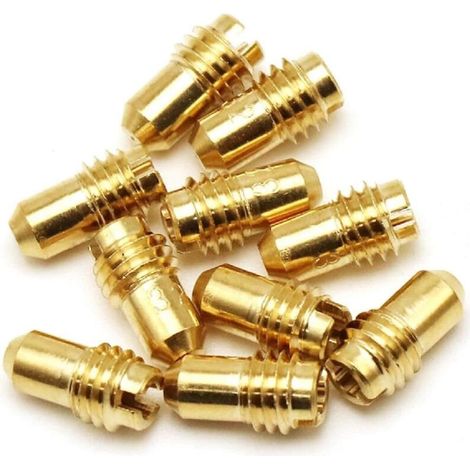 10 Stück Leerlaufdüsen für Motorräder, passend für Dellorto 1488 PHBD MAMB UAUB PHBG, M5-Gewinde, Ersatz für 30-52 Messing-Vergaserdüsen mit Vergasergewinde (1/4)