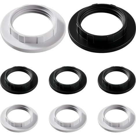 8 Pcs Bague De Abat Jour à Vis e14, Douille e27, Adaptateur Abat Jour e27, Abat Jour Lampe Chevet e27, Abat-Jour Anneau Convertisseur, Pour Table Bureau Lampadaires (1/5)