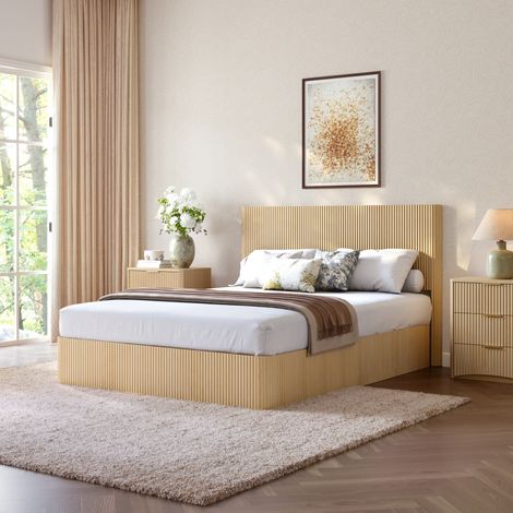 letto contenitore 160x200 con lift rovere chiaro OKMYHOME (1/5)