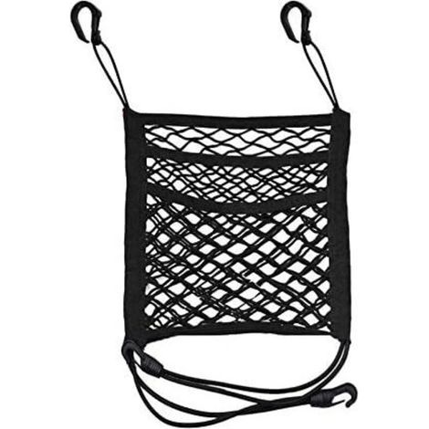 Pair MSBD Filet de Rangement Voiture, Filet de Protection Voiture, 2 Couches Organisateur de Maille de Voiture, Sac en Filet pour Dossier de siège, Barrière de Rangement