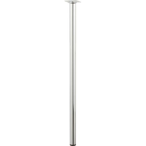 HETTICH Pied de table basse cylindrique fixe acier chromé gris, 70 cm