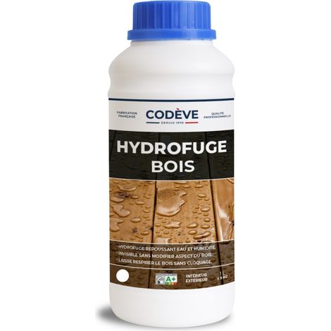 Codève Bois – Hydrofuge bois 1 L – Imperméabilise bois brut et ancien – Barrière invisible – Rendement 9 à 12 m²/L selon application