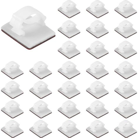 30er-Pack selbstklebende Kabelclips, verstellbare Kabelclips zur Organisation von Elektrokabeln  Kabelmanagement für Glasfaserkabel, Kabelbinder für die Wandmontage, für Zuhause und Büro (1/5)