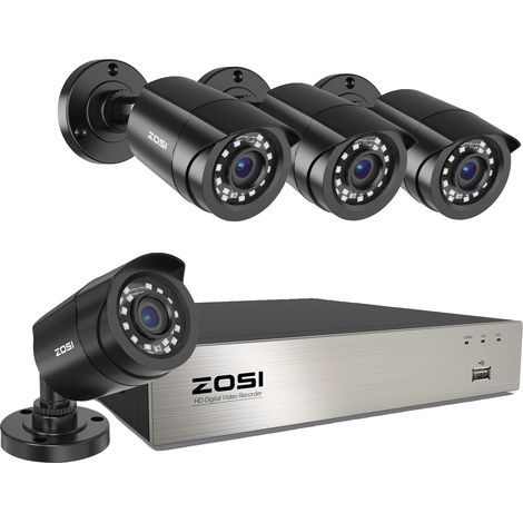 Sistema di telecamere di sicurezza, rilevamento AI, design resistente alle intemperie, DVR a 8 canali x 4 telecamere, nessuno (1/2)