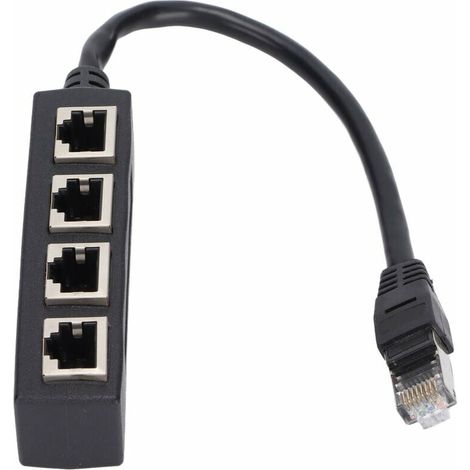 Adaptateur répartiteur RJ45 1 à 4 ports Transmission fluide Excellente connexion Adaptateur de cble réseau (1/5)