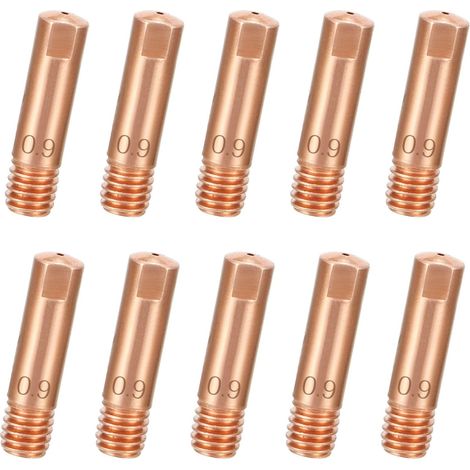 10 Pcs Buse de Soudage pour Mig, Pointe de Contact 0.9mm, Buse de Soudage 0.9 pour Torche de Soudage mb15 MIG MAG AK15 (0,9 x 25 mm) (1/5)