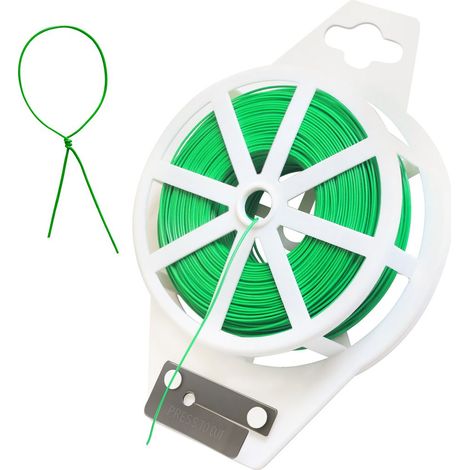 Bobine de fil Vert Fil de fer souple Pflanzendraht 100M Rankhilfe avec Découpe pour le Jardin de Regrouper des Plantes (1/5)