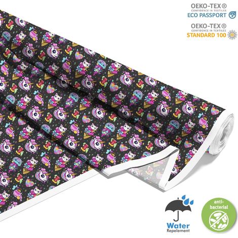 TESSUTI DECORATIVI PER ESTERNI OXFORD - Motivo vari elementi Kawaii (1/5)