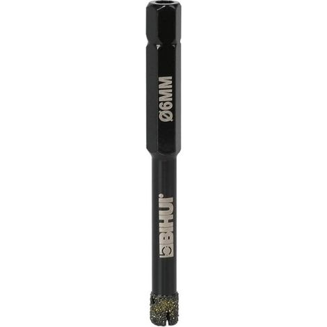 Trépans en diamants électrodéposés noir S10 pour perceuse BIHUI  6 mm (1/5)