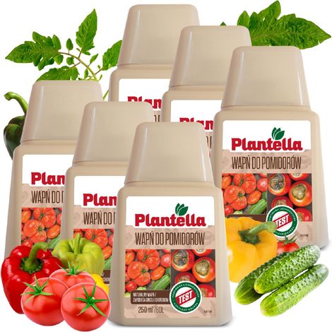 BIO PLANTELLA Ökologischer Kalziumdünger Kalzium für Tomaten und Paprika 6 x 250 ml