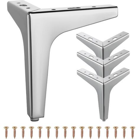 4 Pcs Pieds de Meubles en Métal 10cm Triangulaires pour Canapé, Table Basse, Meuble TV et Autres (1/5)