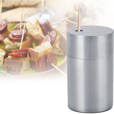 Boîte de rangement porte-cure-dents en acier inoxydable pour la maison, les restaurants, les hôtels et les cafés. (1/5)