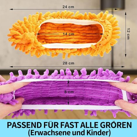 10 Paar Wischmoppschuhe, Mikrofaser-Reinigungsschuhe, Mehrzweck-Wischmopppantoffeln, wiederverwendbare Mikrofaserpantoffeln, Wischmopppantoffeln für Haarreiniger, Hausreinigung, Büro, Küche, 5 Farben (1/5)