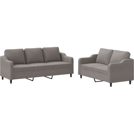 Maison Exclusive - Set di Divani 2 pz con Cuscini Tortora in Tessuto (1/5)