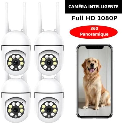 4PCS CAMÉRAS SÉCURITÉ WIFI INTÉRIUR EXTÉRIUR DÉTECTION HUMAINE AUDIO 2 VOIX VISION NUIT COULEUR  ANTICHOC (1/5)