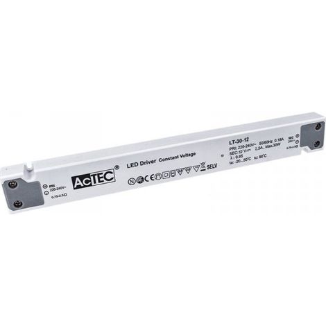 Alimentatore Ultra Slim Sottile 30W 12V Trasformatore CV Per Striscia Led Profili Alluminio (1/3)