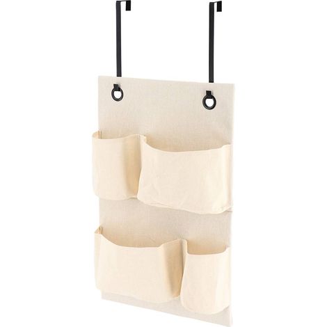 Organizer per porte in poliestere con 4 tasche portaoggetti - beige - Tendance