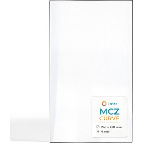 Vitre Mcz CURVE - Verre Rectangle pour poêle à granulés - 243 x 420 mm (L1 x H1) - 4 mm
